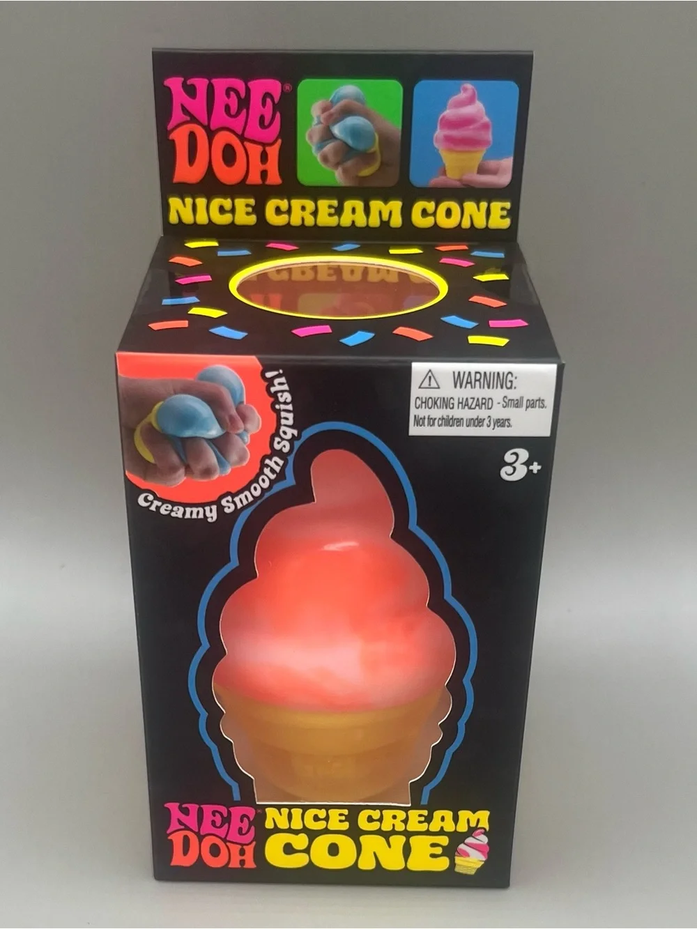 Schylling NEEDOH Nice Cream Cone Squishy Toy - ORANGE Swirl 🧡 Authentic 🆕